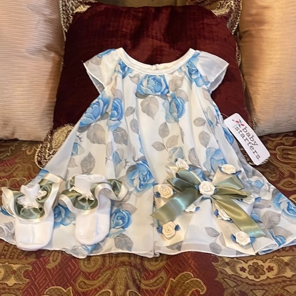 Baby Starters kids dress size 6 months matching socks & bow NWT price is firm - Picture 4 of 11